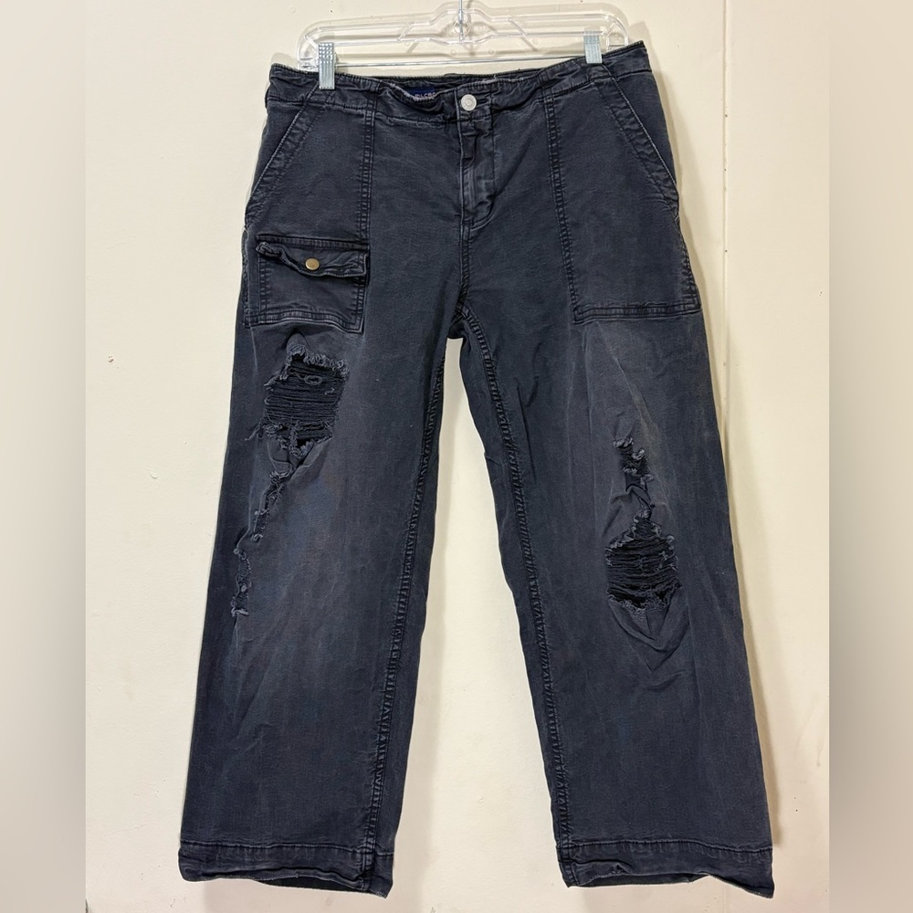 Anthropology Pilcro Black Distressed Boyfriend Jeans